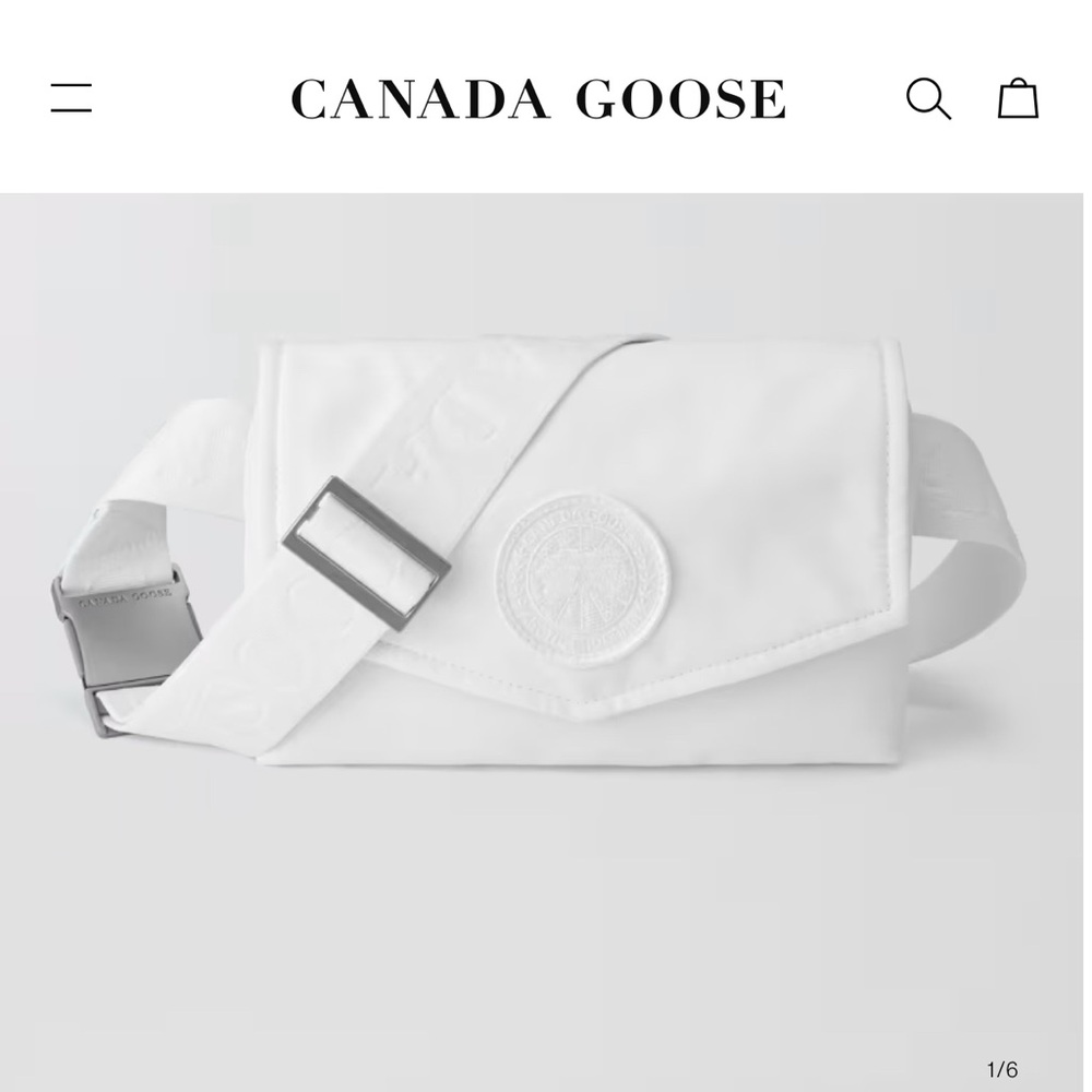 NWT CANADA GOOSE mini waist pack in white.